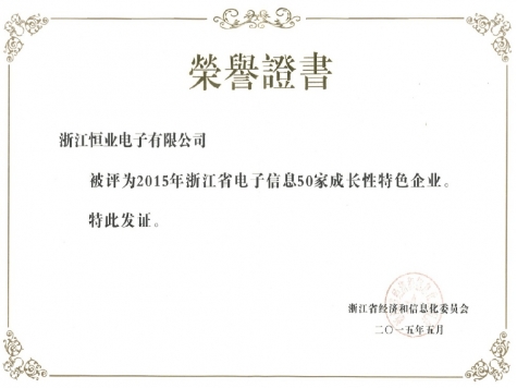 浙江省電子信息成長特色企業(yè)